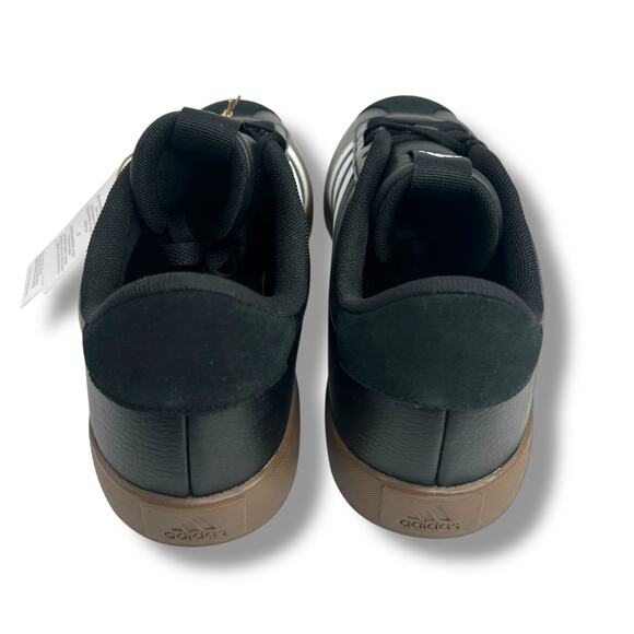 NEW Adidas Women's VL Court 3.0 Sneakers Size 8 Black Leather Low Top Casual - Picture 4 of 13